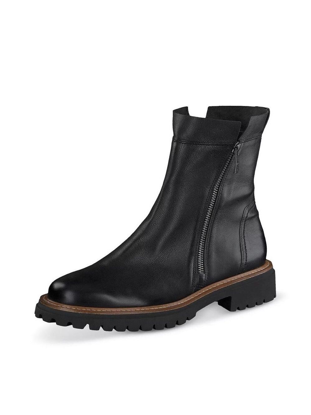 NIB Paul Green Justine Black Leather Ankle Boots